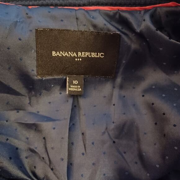 BANANA REPUBLIC Women's Blue With White Trim Blazer. 10P - Picture 9 of 9